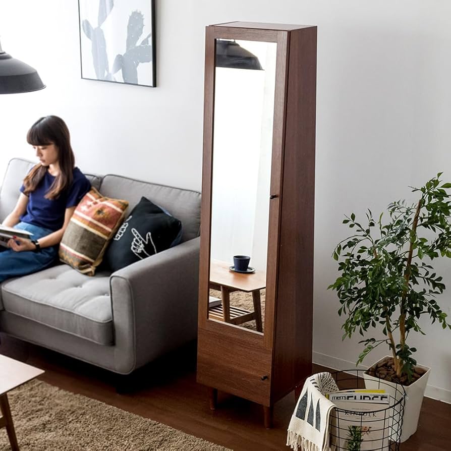 エア・リゾーム ドレッサー ラック 棚 スリム スタンドミラー 全身鏡 エア・リゾーム ドレッサー ラック 棚 スリム スタンドミラー 全身鏡